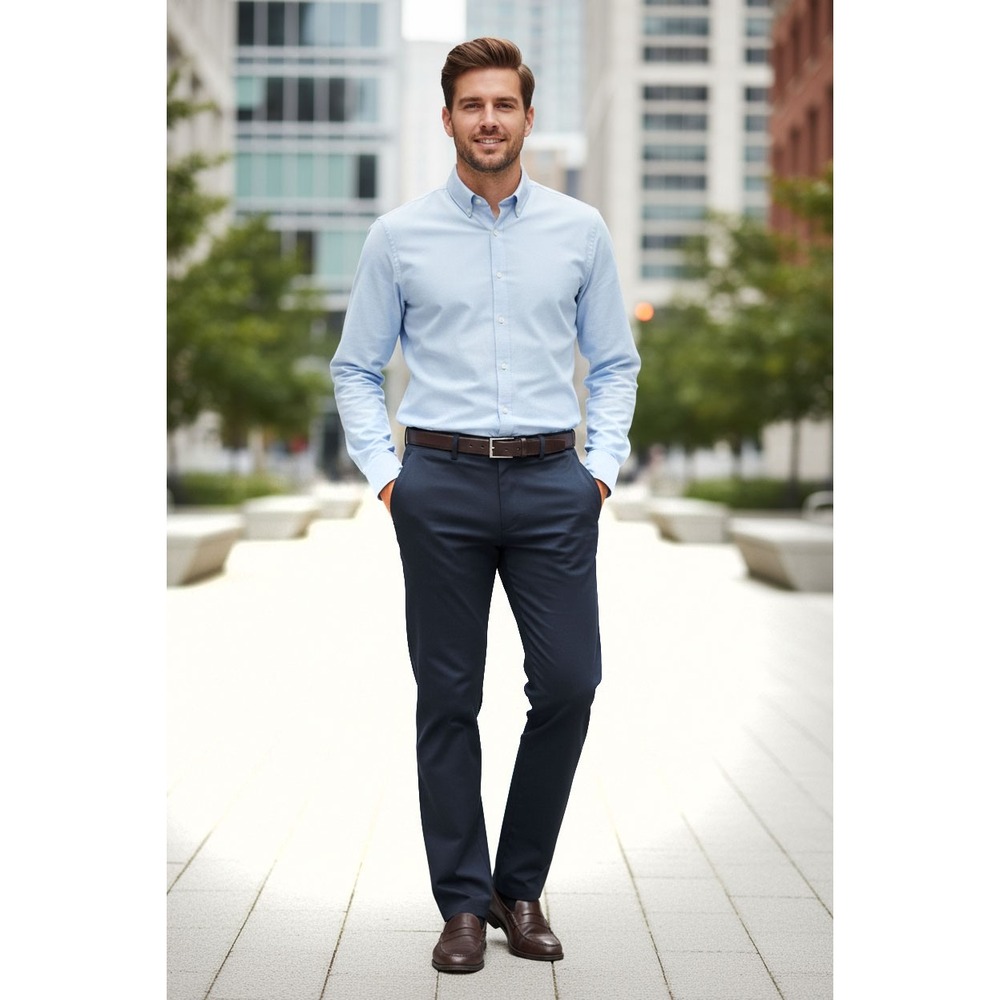 Perry Ellis Portfolio Slim Fit Dress Pants Cobalt Blue 32x30 Performance Stretch